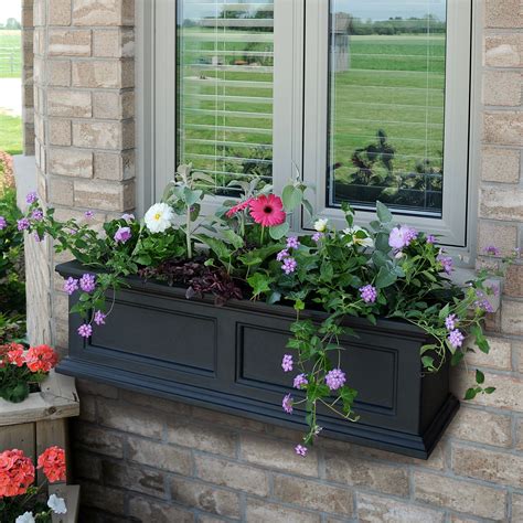 metal flower boxes for window boxes|black plastic window box planter.